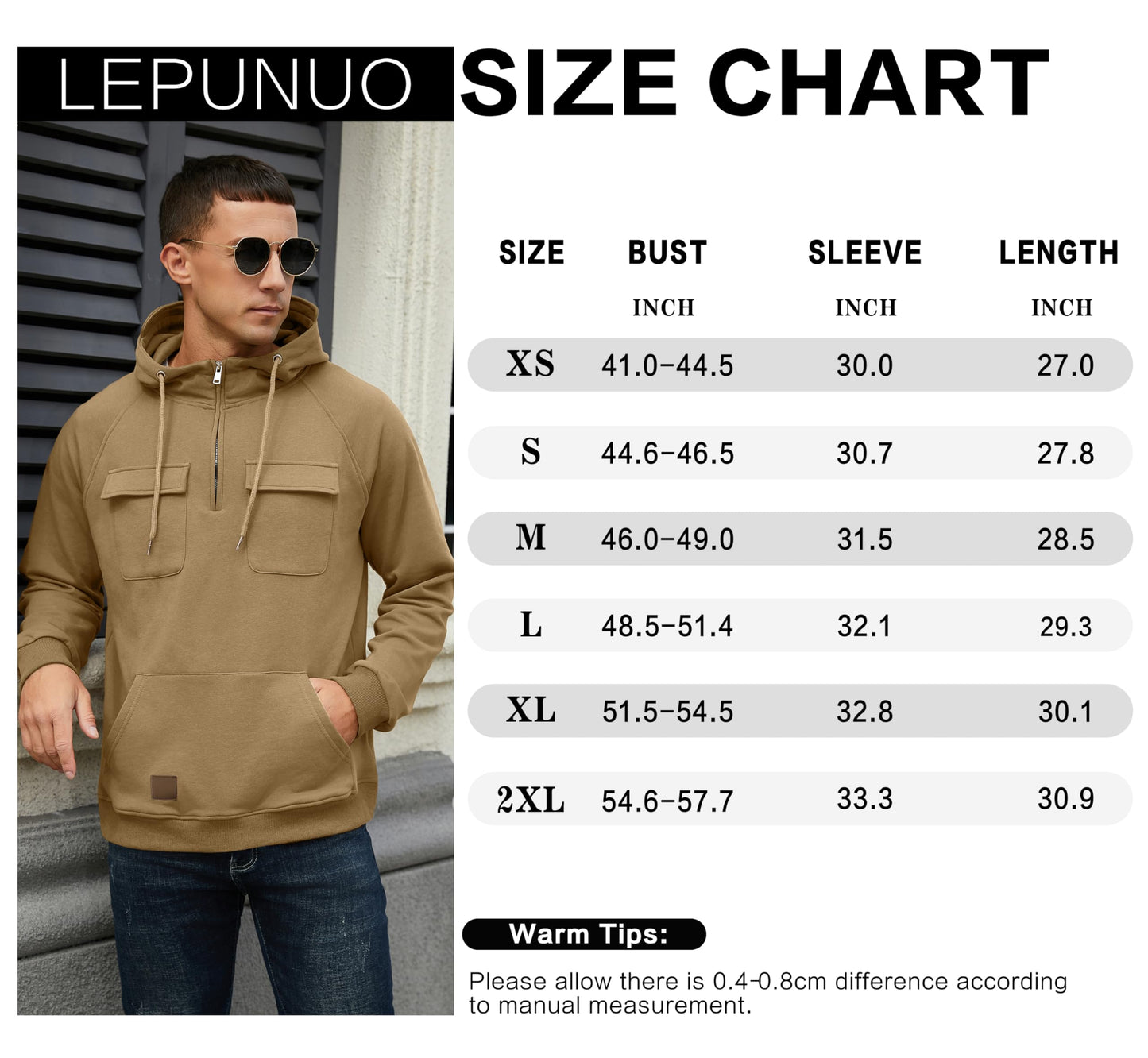 EBXN Men's Cargo Hoodies