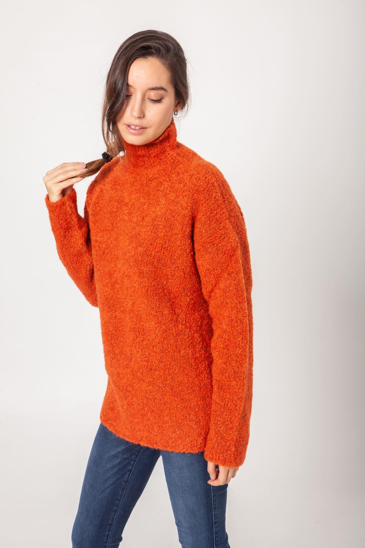 EBXN Jersey Mujer Algodón Cuello Alto