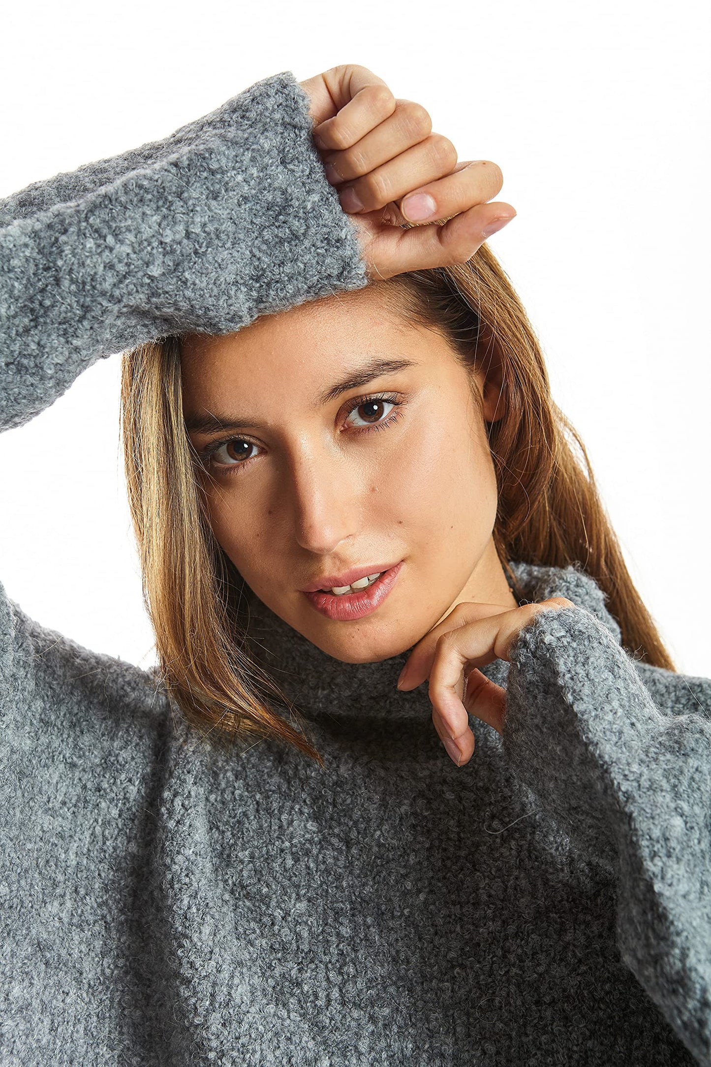 EBXN Jersey Mujer Algodón Cuello Alto
