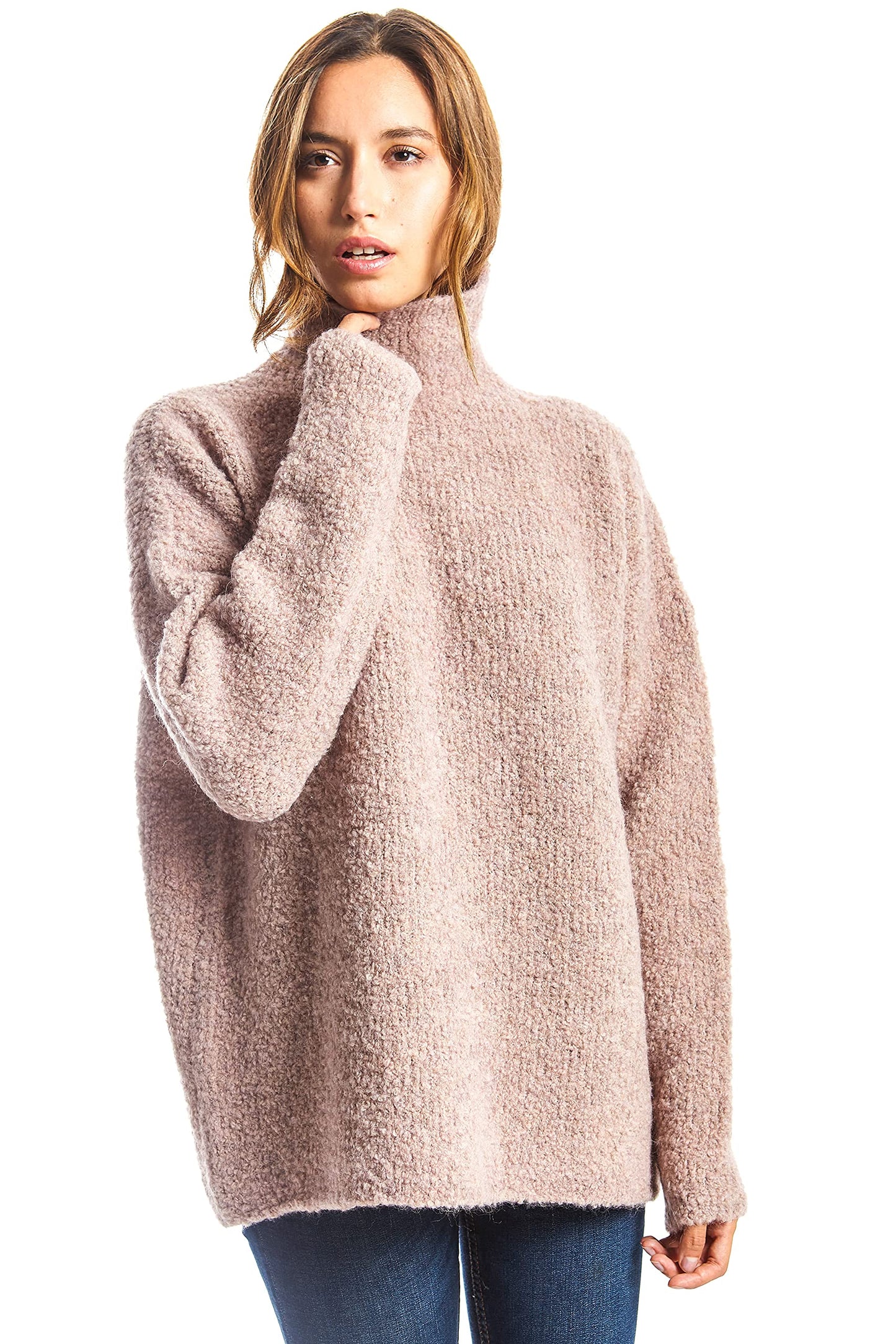 EBXN Jersey Mujer Algodón Cuello Alto
