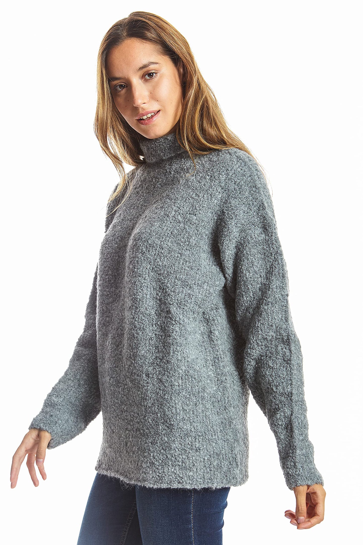 EBXN Jersey Mujer Algodón Cuello Alto