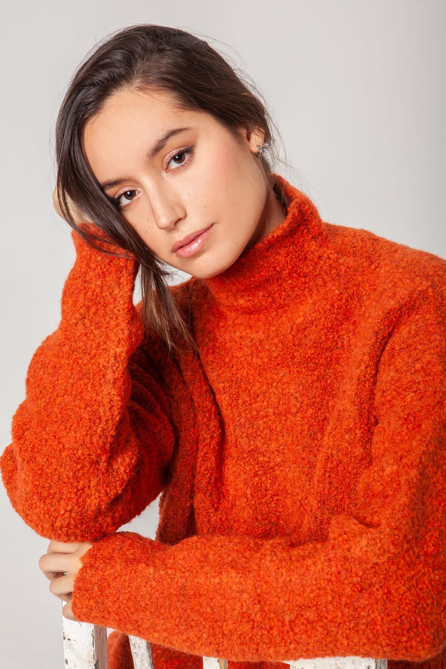 EBXN Jersey Mujer Algodón Cuello Alto