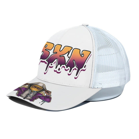 Unisex Trucker Hat With White Half-mesh
