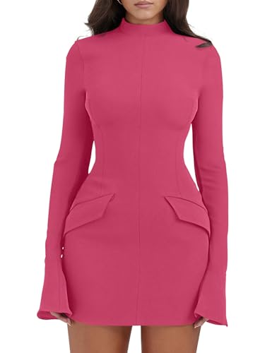 EBXN Women's Long Sleeve Mock Turtle Neck