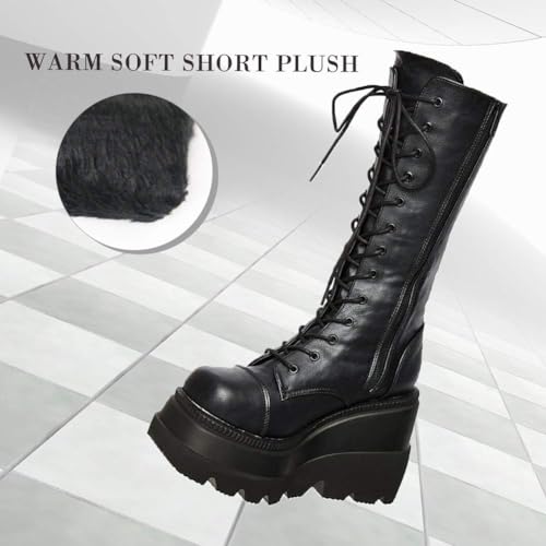 EBXN Womens High Platform Mid Calf