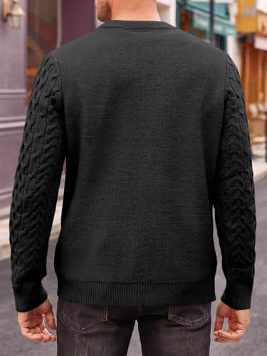 EBXN Mens Cable Knitted Pullover Sweater