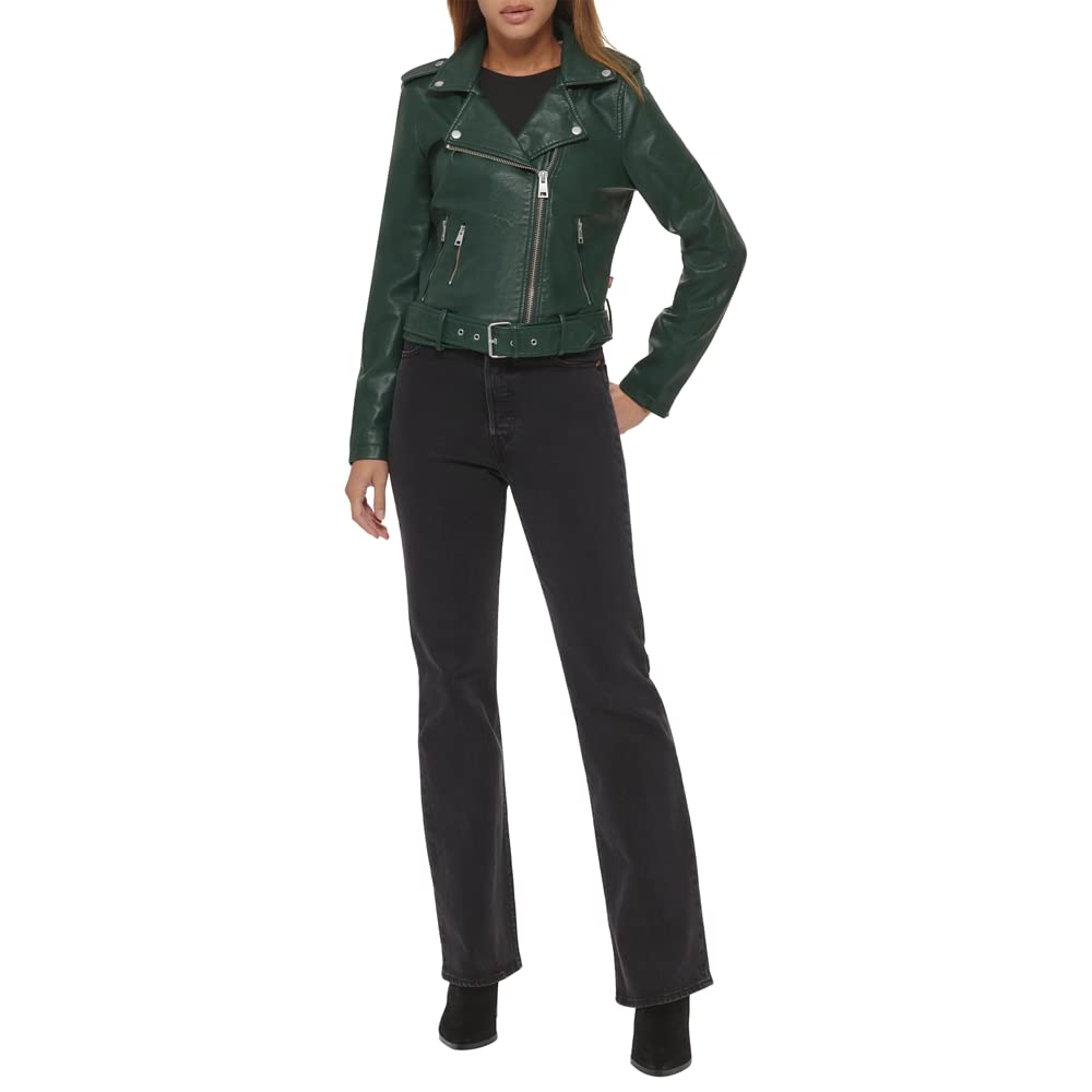EBXN Women's Belted Faux Leather