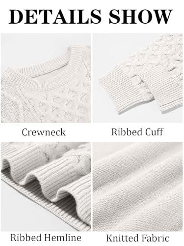EBXN Mens Cable Knitted Pullover Sweater