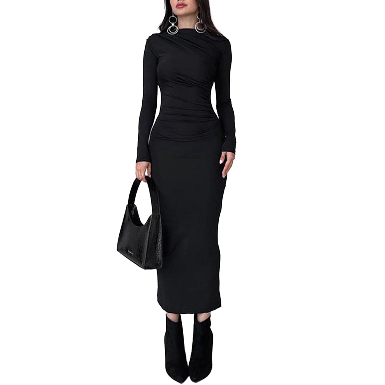 EBXN EMOTTOS Sexy Ruched Dress