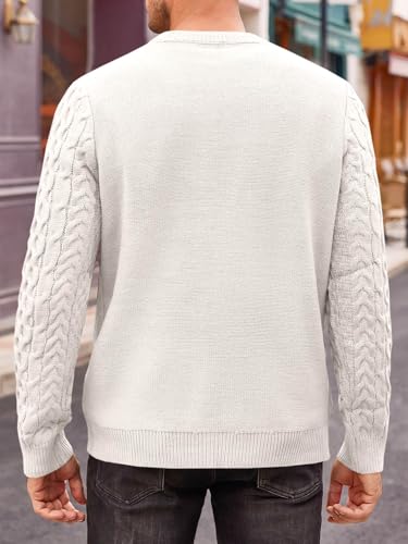EBXN Mens Cable Knitted Pullover Sweater