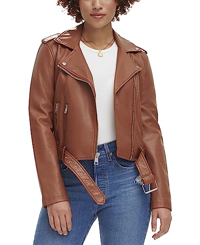 EBXN Women's Belted Faux Leather