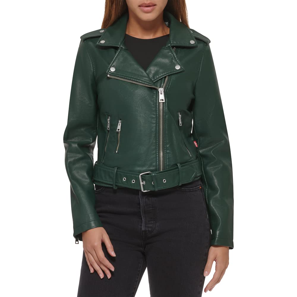 EBXN Women's Belted Faux Leather