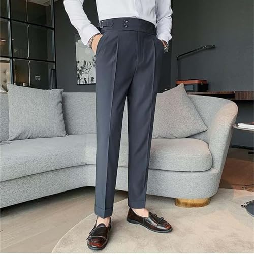 EBXN Pantalones de traje para hombre