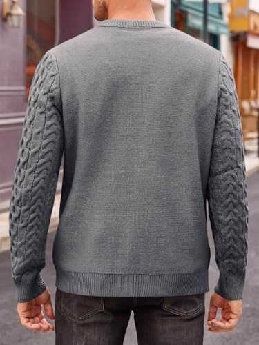 EBXN Mens Cable Knitted Pullover Sweater