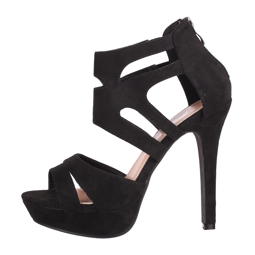 EBXN Zapato de Tacón Alto Mujer Abierto Stilettos Chunkyrayan