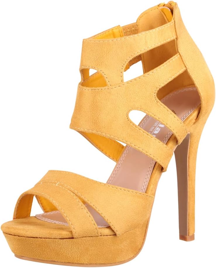 EBXN Zapato de Tacón Alto Mujer Abierto Stilettos Chunkyrayan