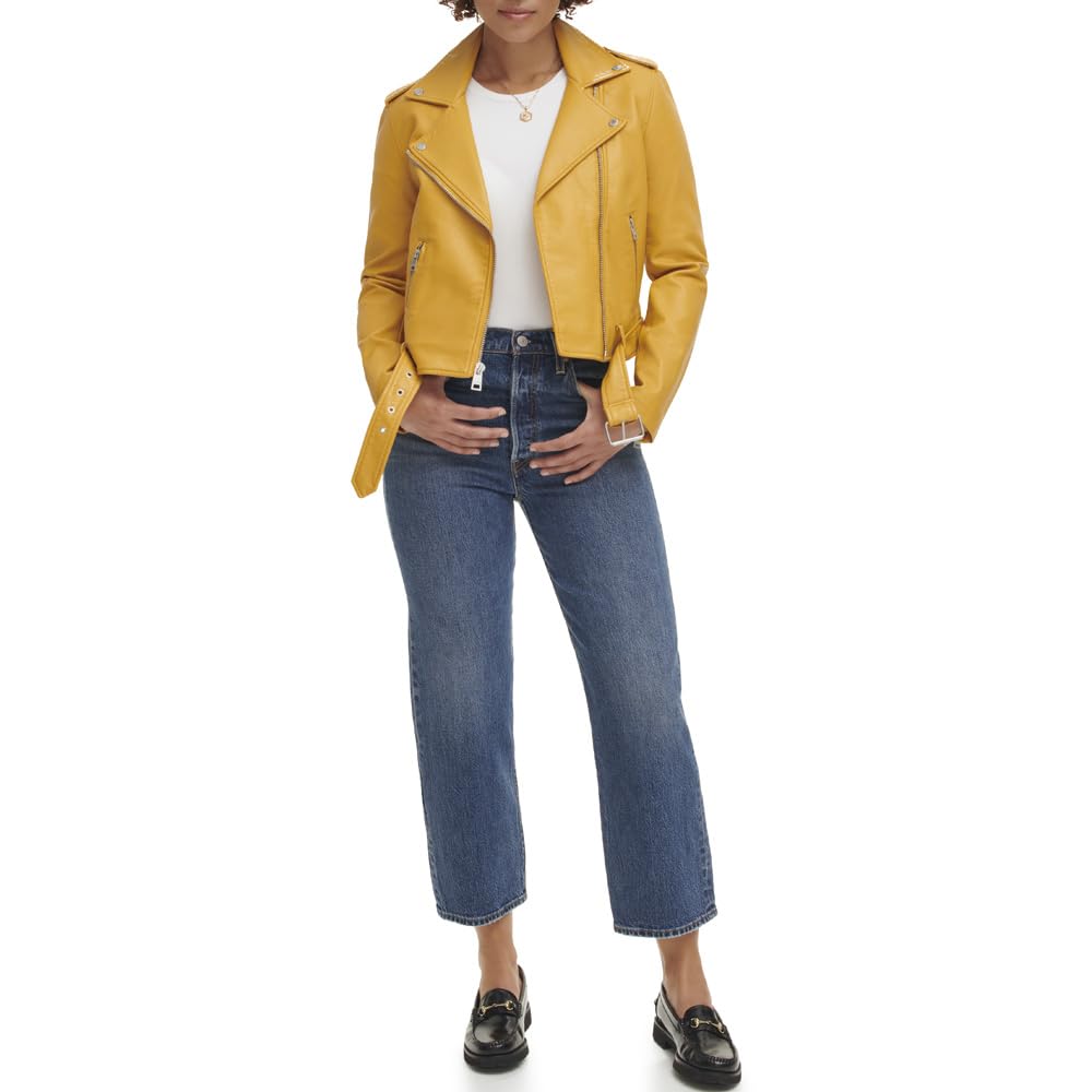 EBXN Women's Belted Faux Leather