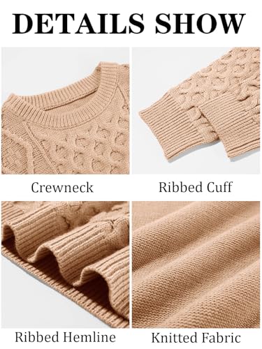 EBXN Mens Cable Knitted Pullover Sweater