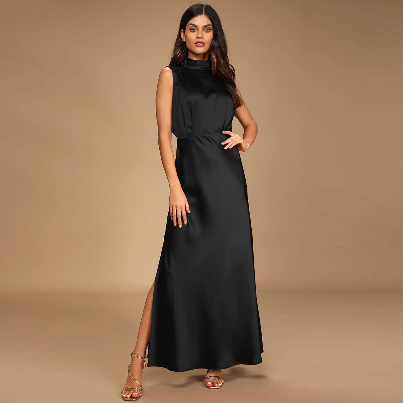 EBXN Vestido Elegante Mujer Sin Mangas