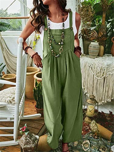 EBXN Mono de pierna ancha con bolsillo para mujer