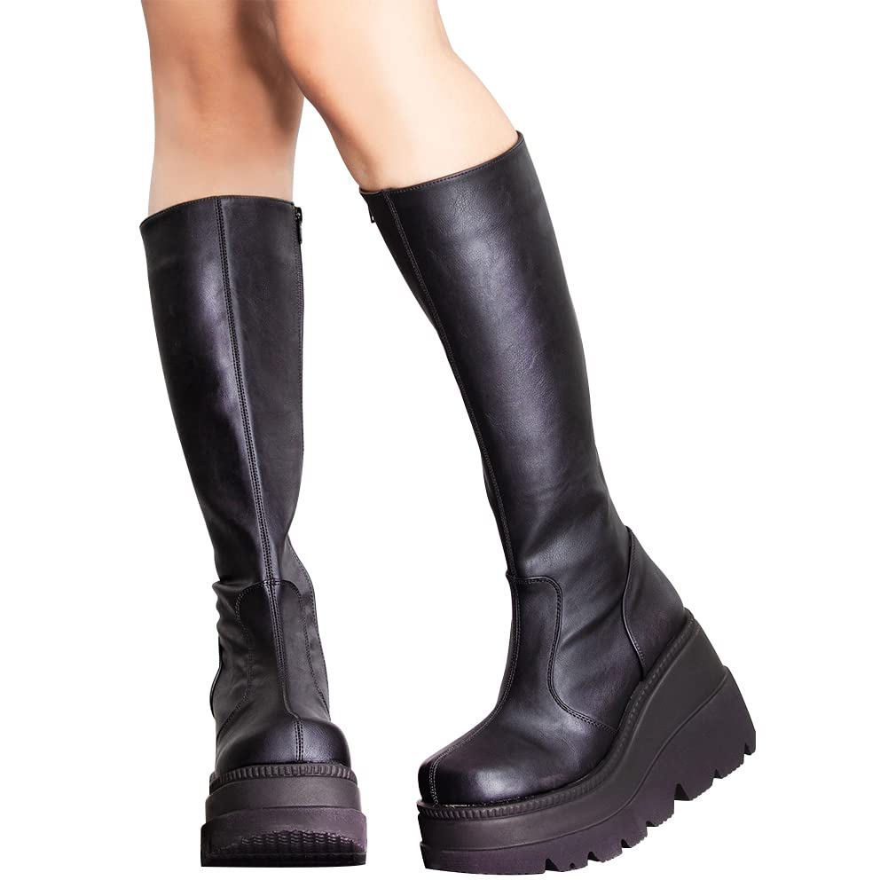 EBXN Womens High Platform Mid Calf