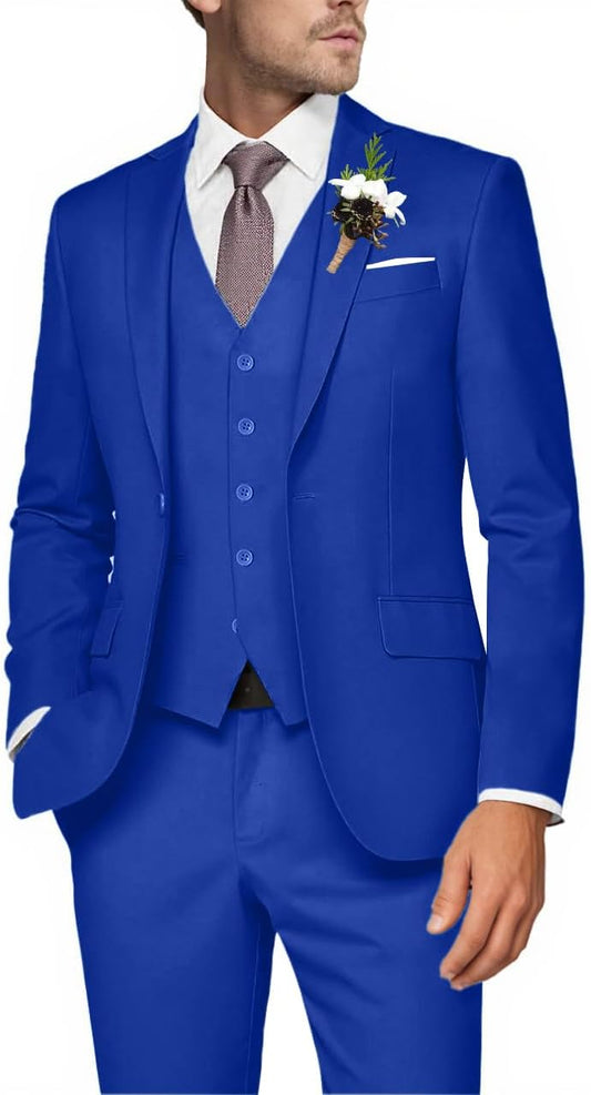 eBexxin - Mens 3 Piece Fit Suit Set