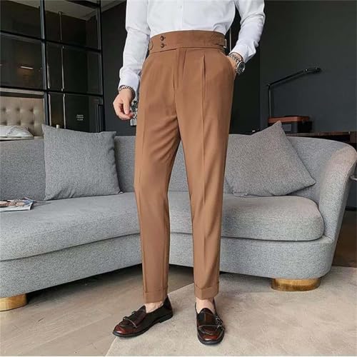EBXN Pantalones de traje para hombre