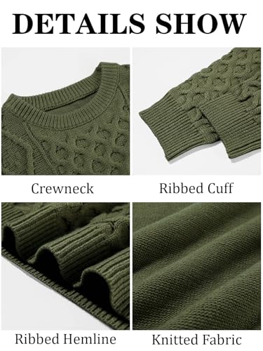 EBXN Mens Cable Knitted Pullover Sweater