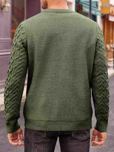 EBXN Mens Cable Knitted Pullover Sweater