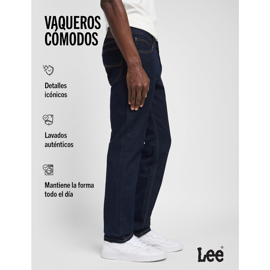 EBXN Zip Fly Rinse Jeans para Hombre