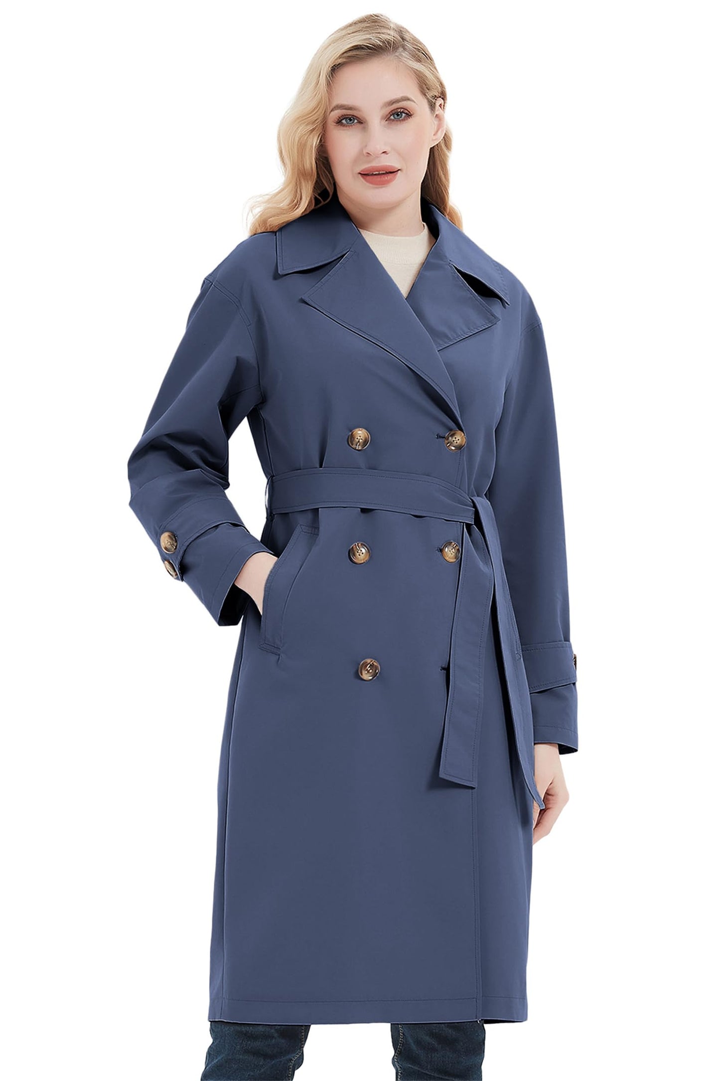 eBexxin - Women Trench Coats Loose Fit