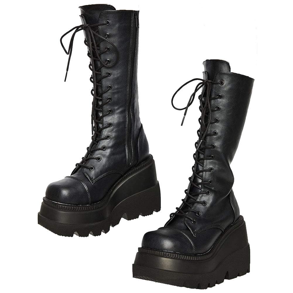 EBXN Womens High Platform Mid Calf