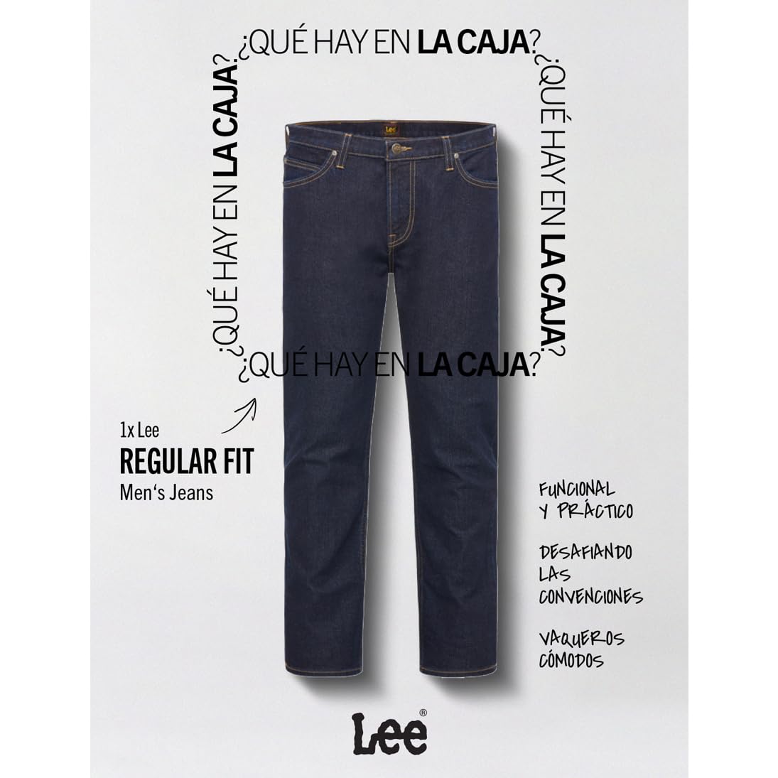 EBXN Zip Fly Rinse Jeans para Hombre