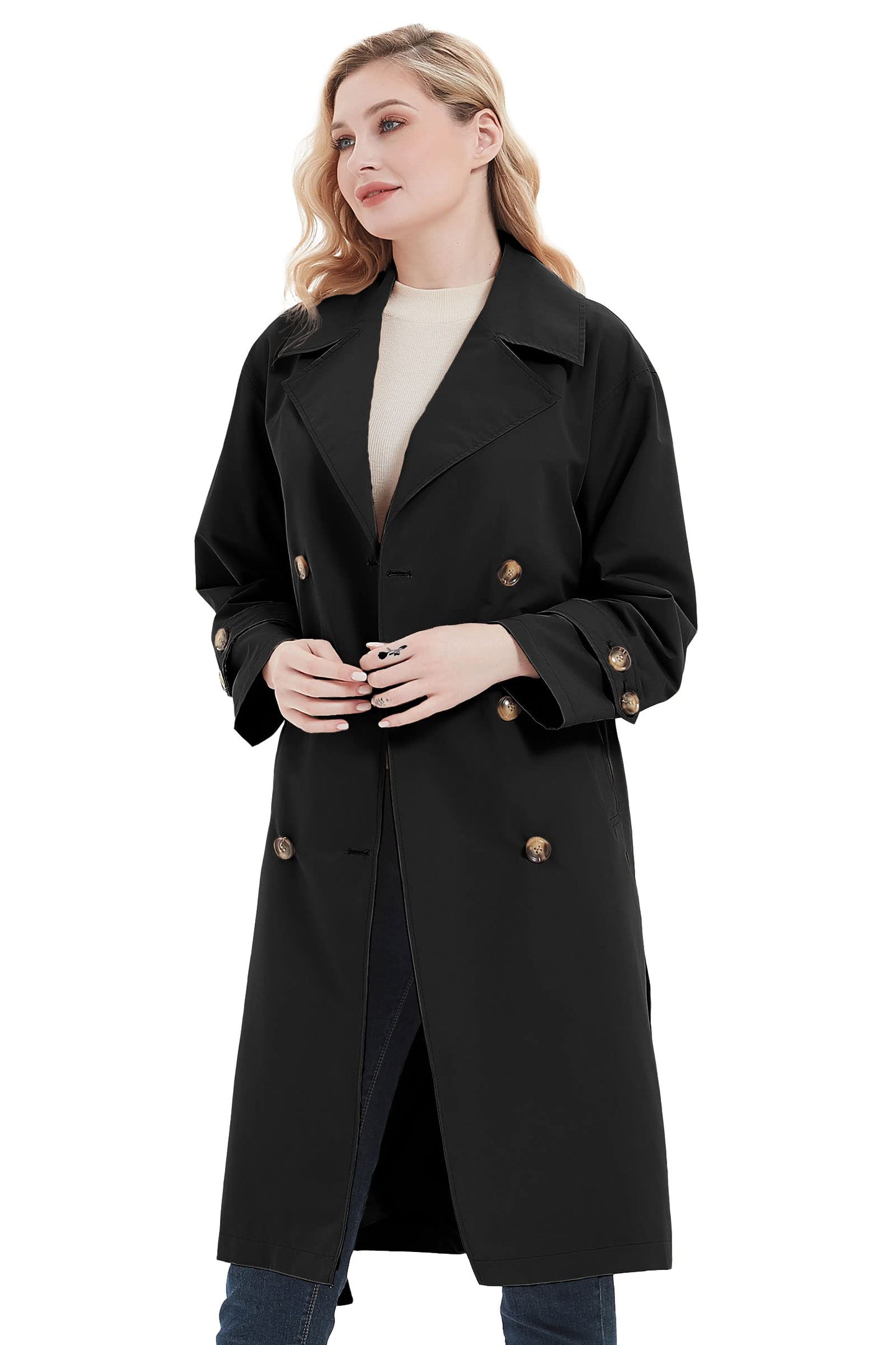 eBexxin - Women Trench Coats Loose Fit