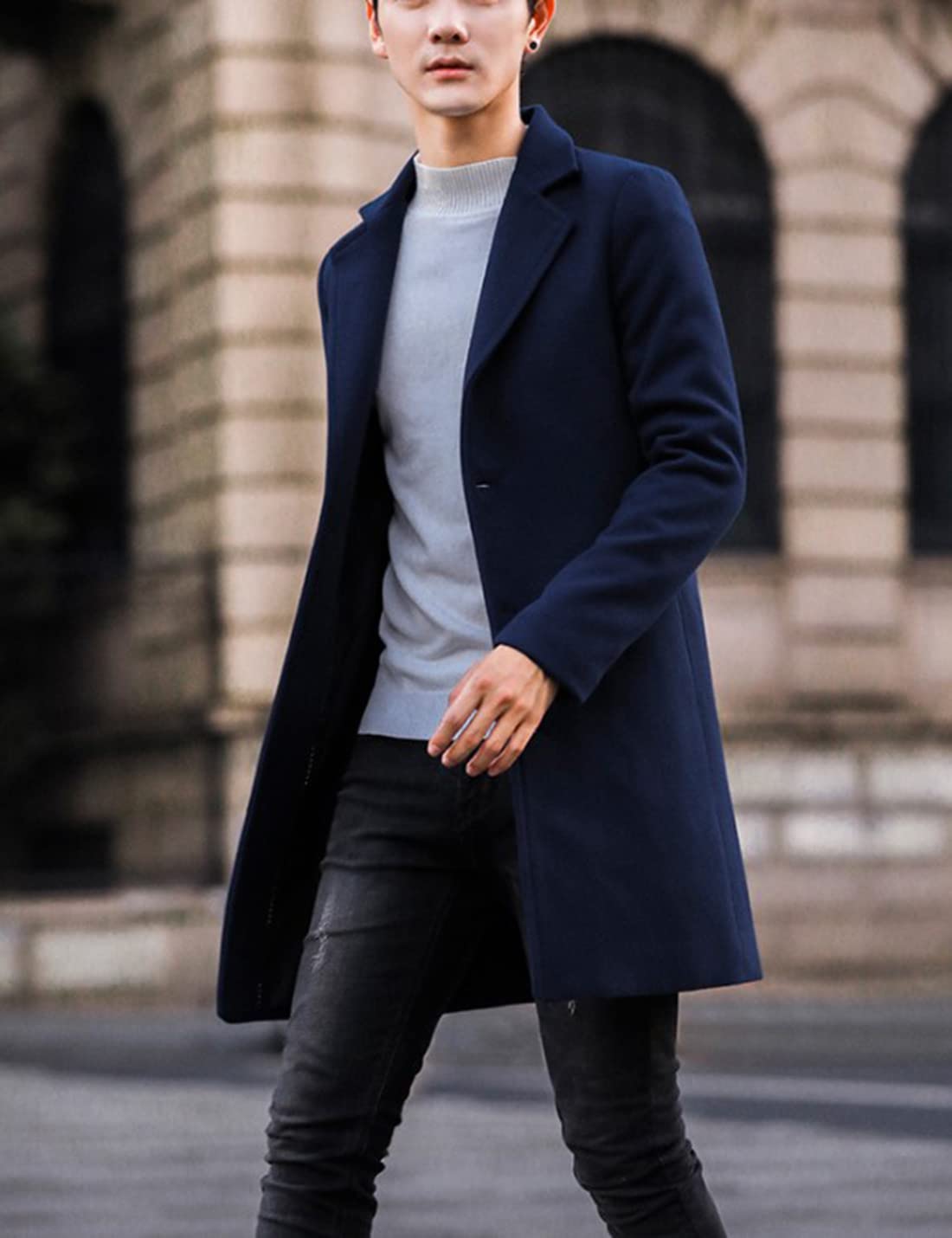 eBexxin - Men's Wool Blend Pea Coat