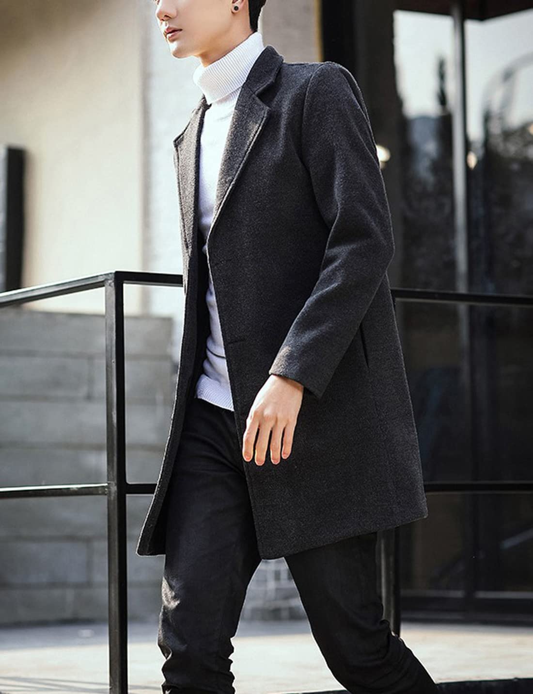 eBexxin - Men's Wool Blend Pea Coat