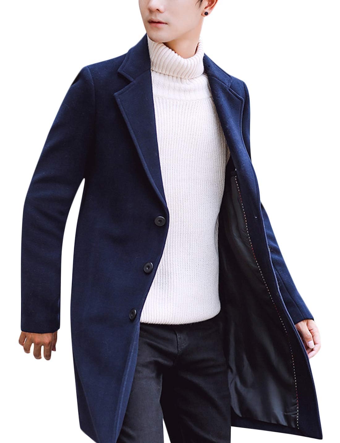 eBexxin - Men's Wool Blend Pea Coat
