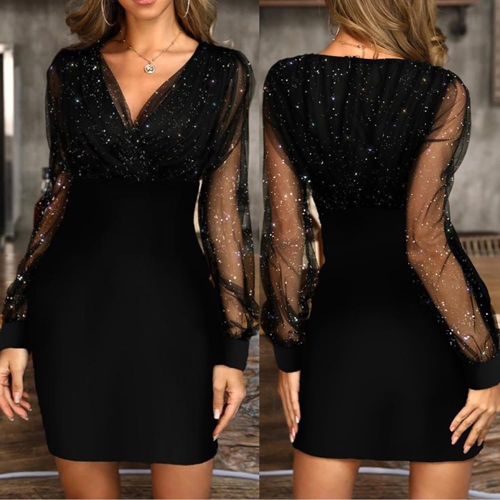 Vestidos Corto Manga Larga