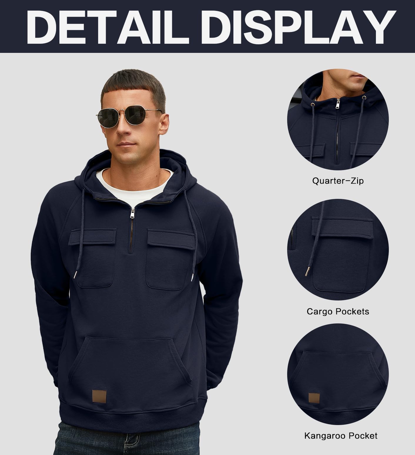 EBXN Men's Cargo Hoodies