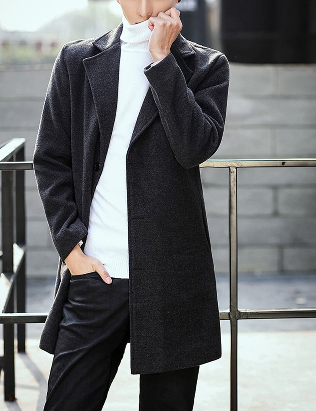 eBexxin - Men's Wool Blend Pea Coat