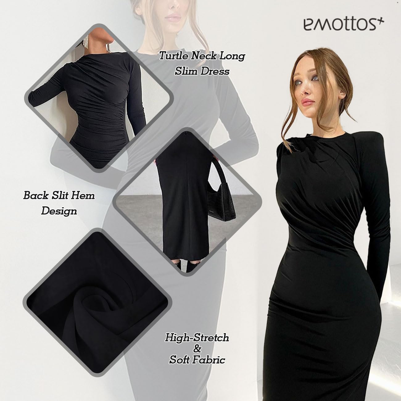 EBXN EMOTTOS Sexy Ruched Dress