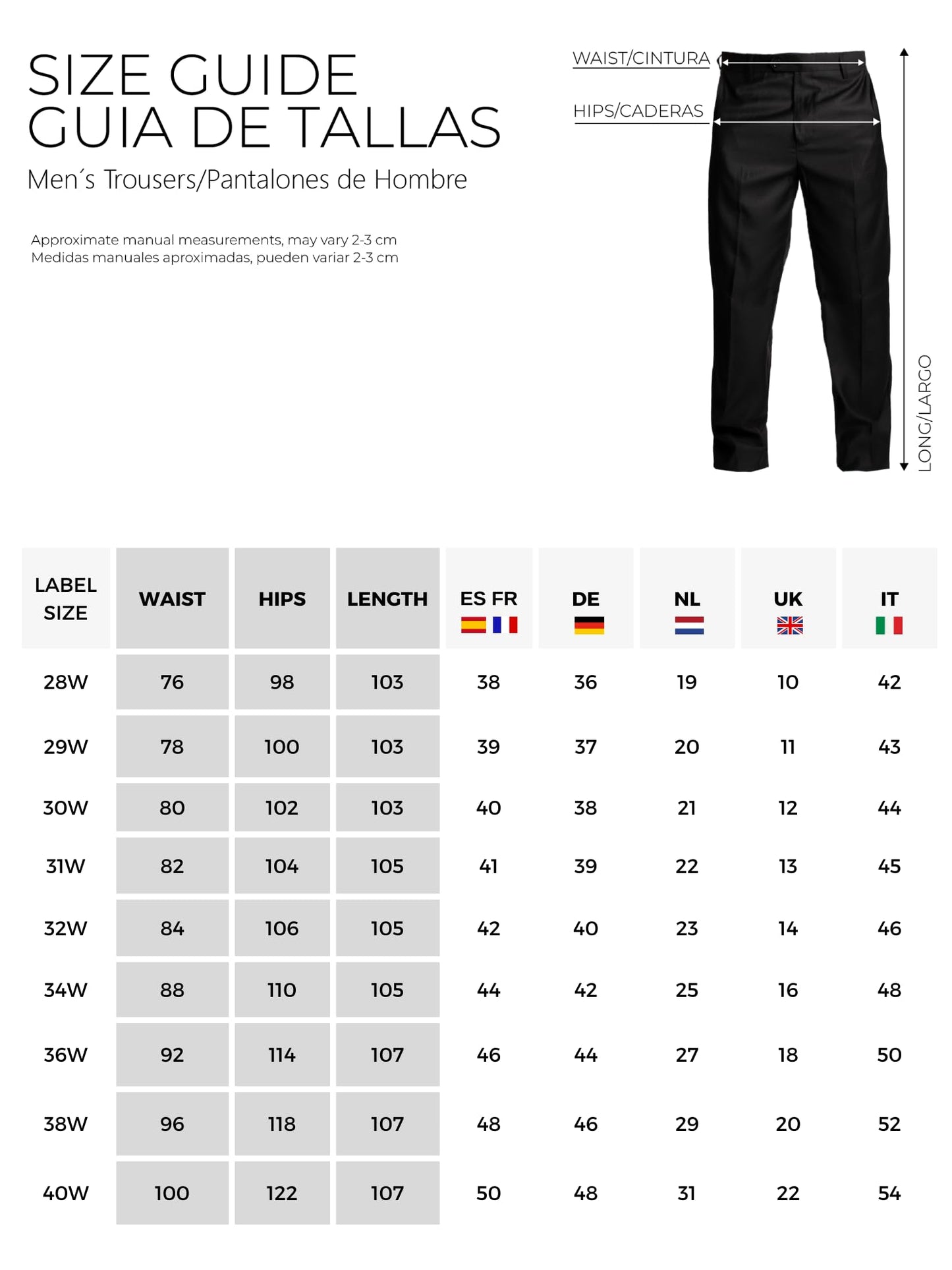 EBXN Pantalón de Traje para Hombre
