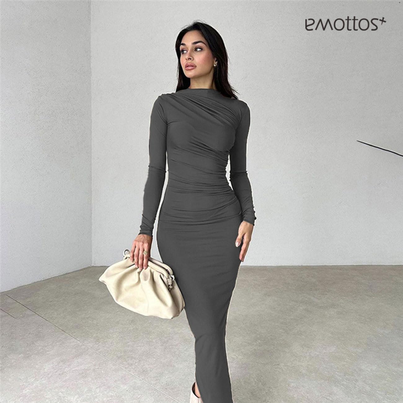 EBXN EMOTTOS Sexy Ruched Dress