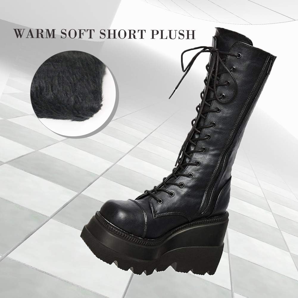 EBXN Womens High Platform Mid Calf