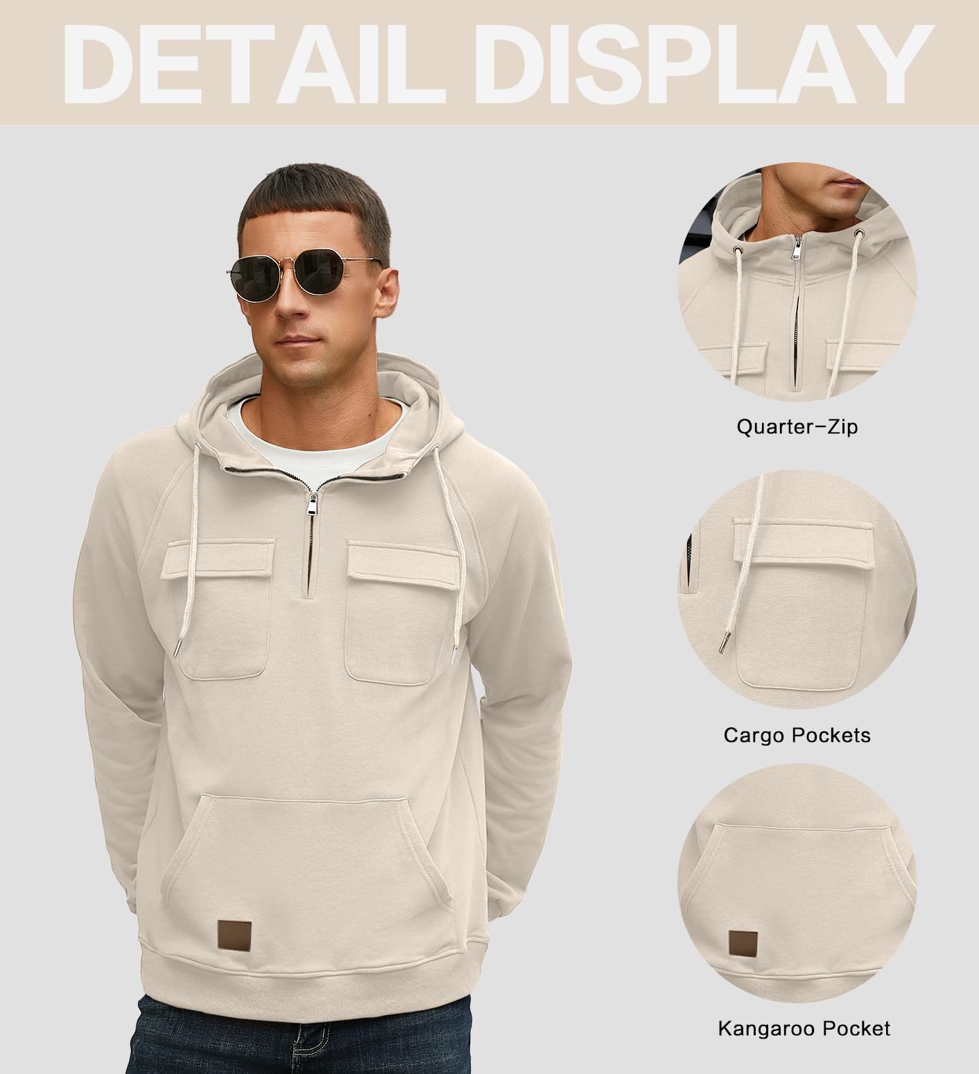 EBXN Men's Cargo Hoodies