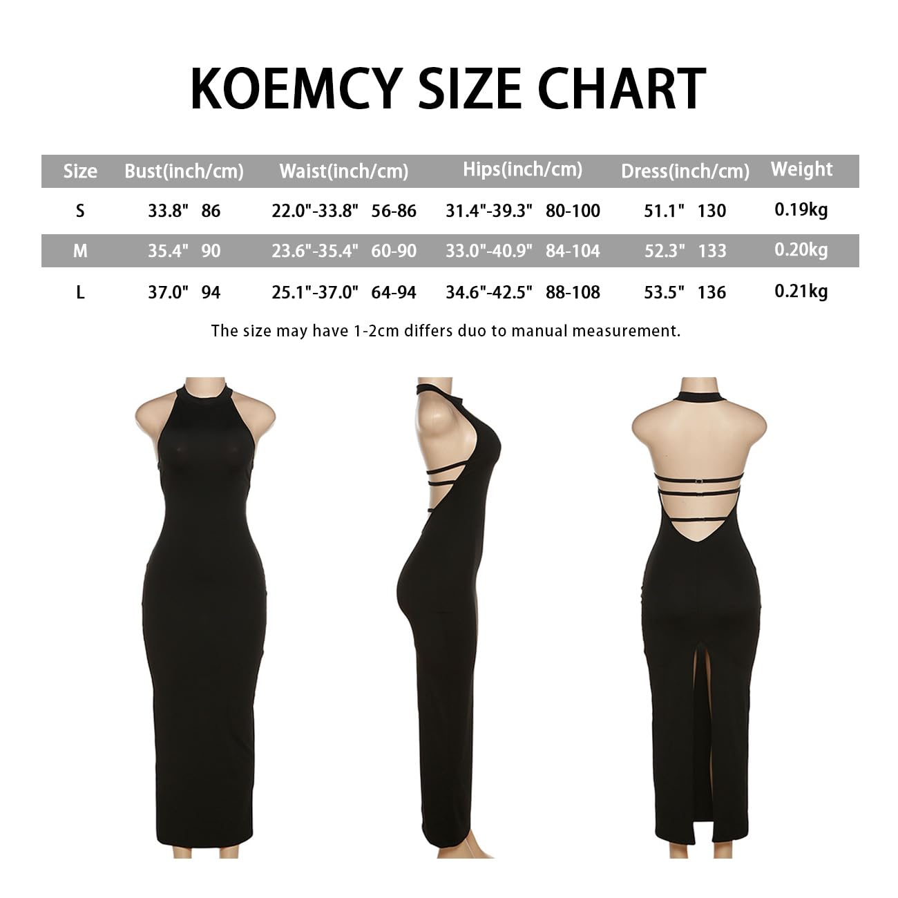 EBXN Vestido Sexy de Cóctel para Mujer