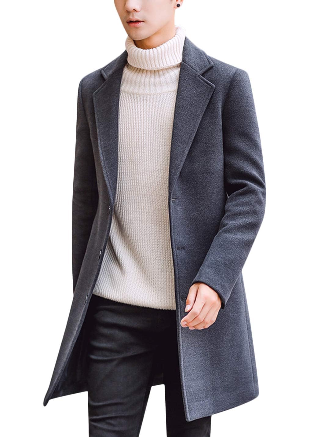 eBexxin - Men's Wool Blend Pea Coat