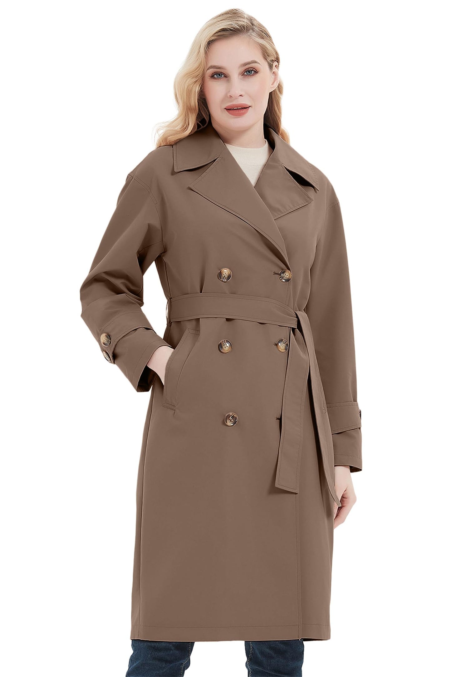 eBexxin - Women Trench Coats Loose Fit