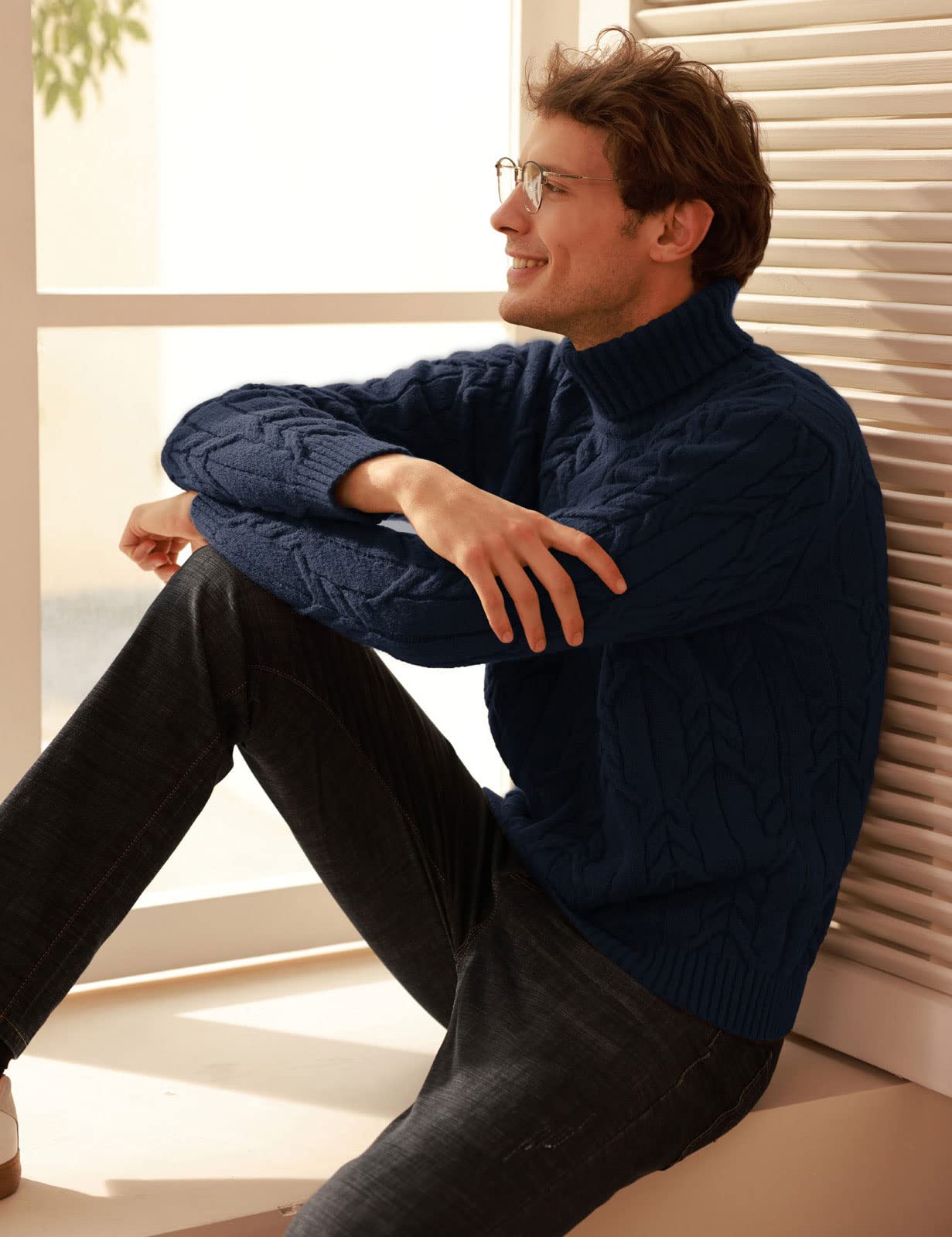 EBXN Men's Turtneck Pullover Sweaters
