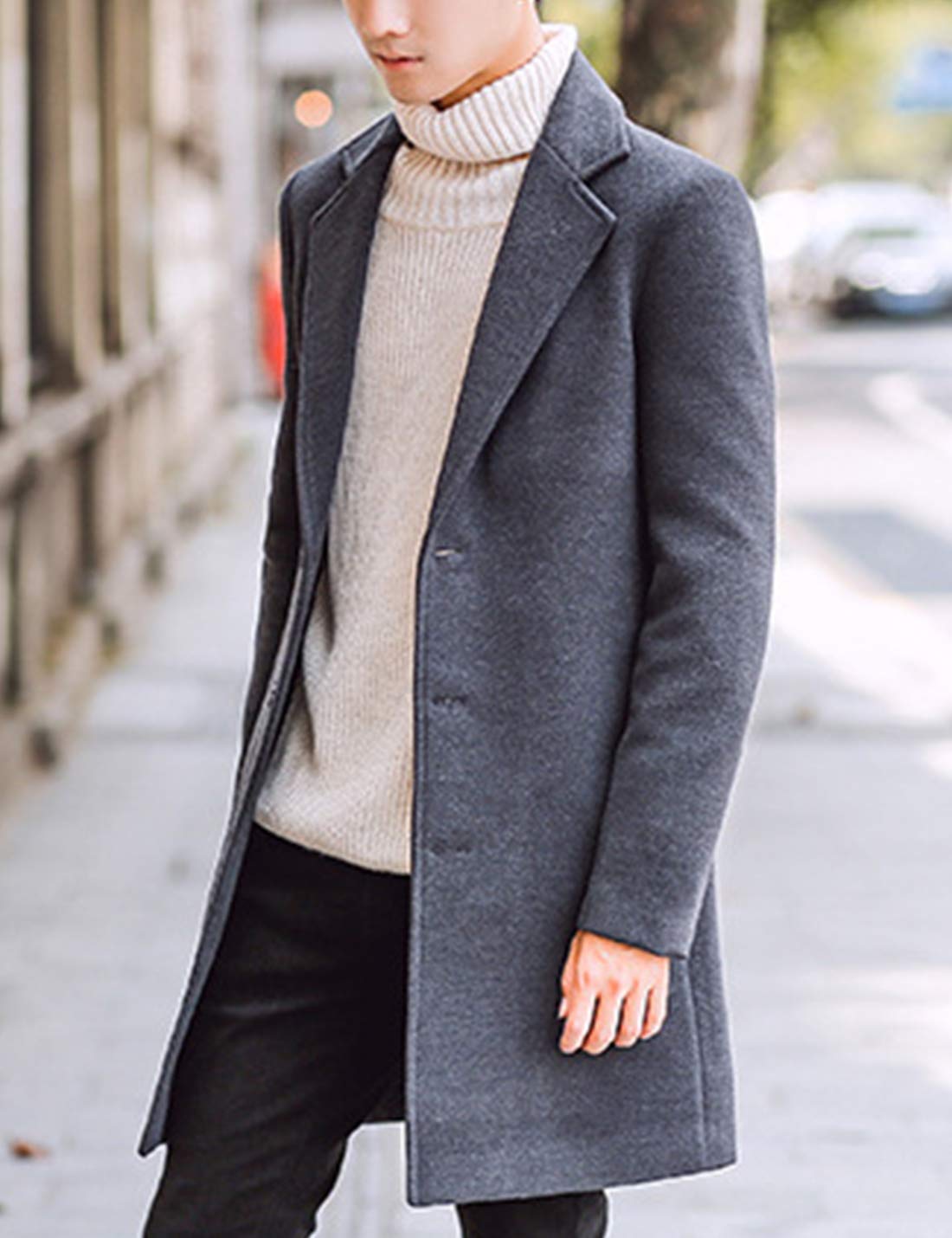 eBexxin - Men's Wool Blend Pea Coat